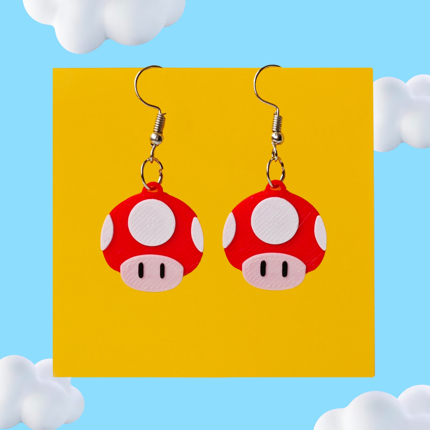 Mario mushroom oorbellen