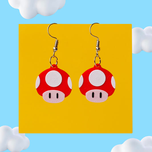 Mario mushroom oorbellen