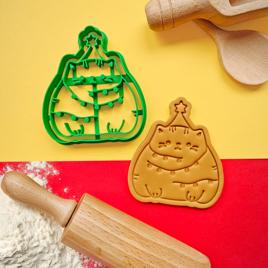 Kerst kat koekvorm